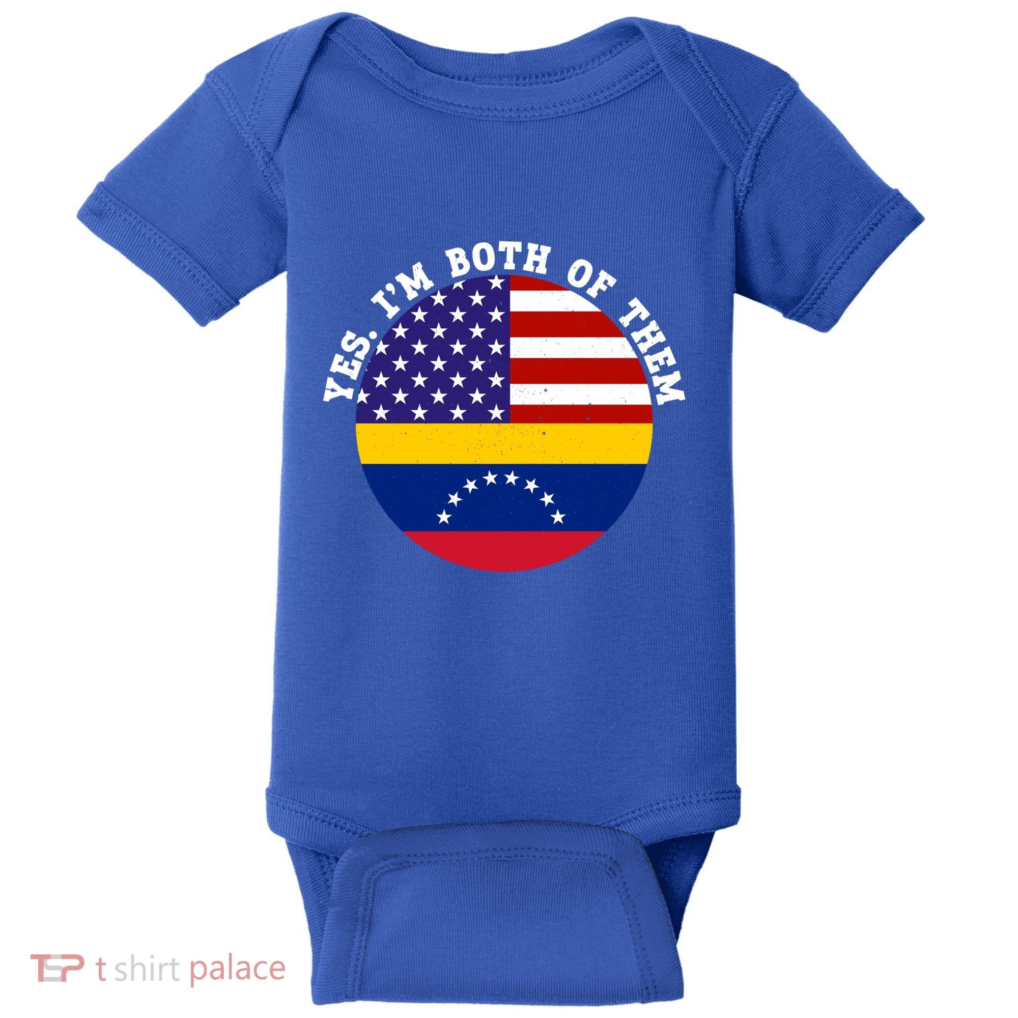 Half American Half Venezuela Usa Flag Cool Gift Baby Bodysuit