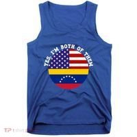 Half American Half Venezuela Usa Flag Cool Gift Tank Top thumb 0