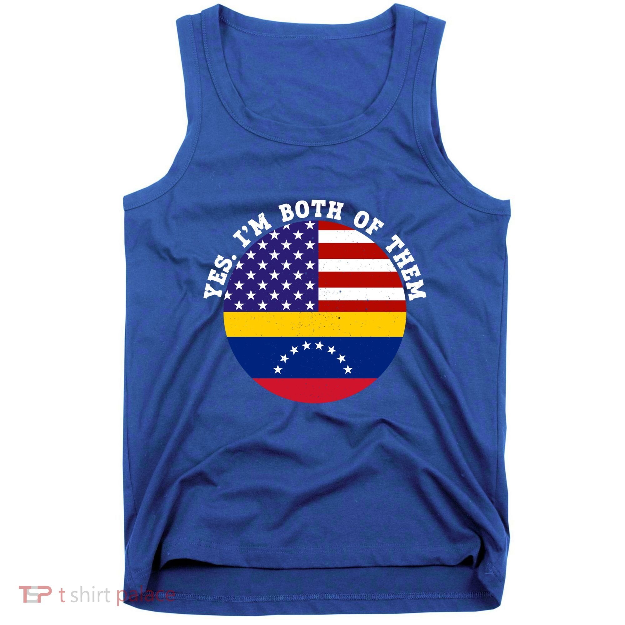 Half American Half Venezuela Usa Flag Cool Gift Tank Top