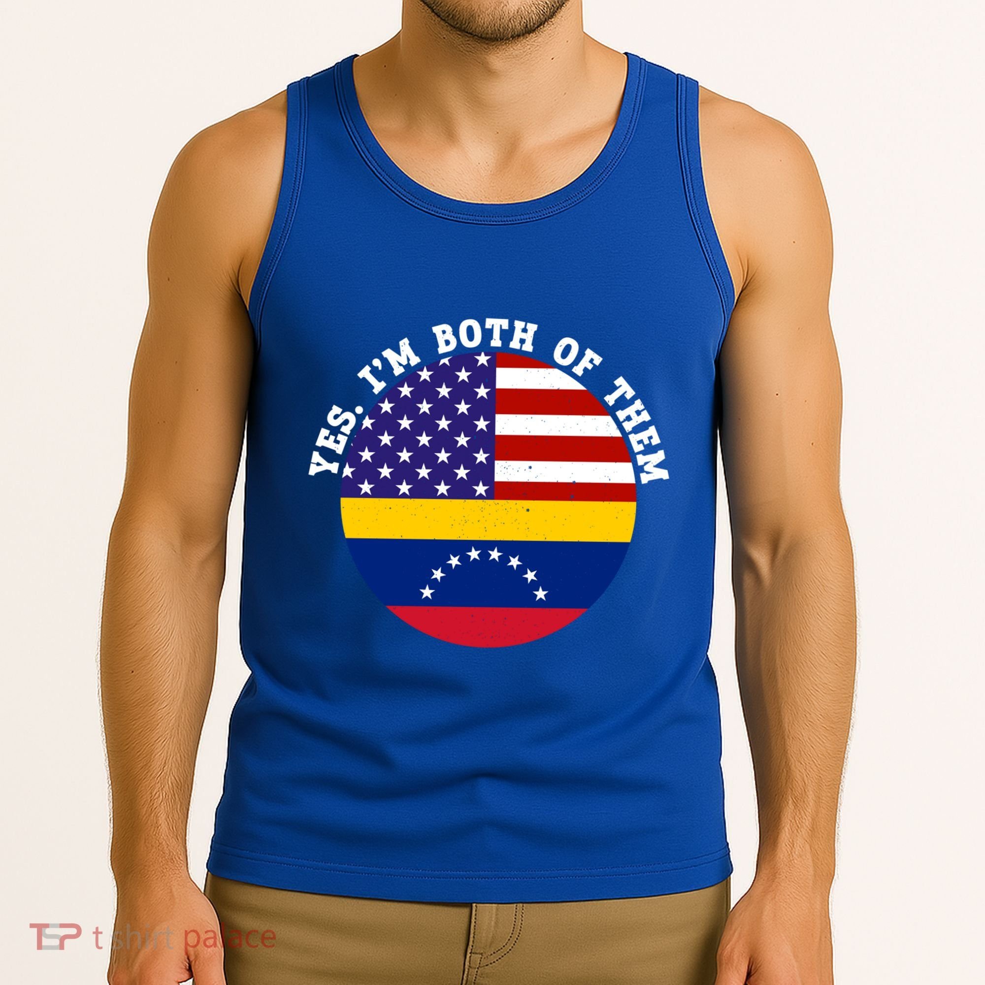 Half American Half Venezuela Usa Flag Cool Gift Tank Top