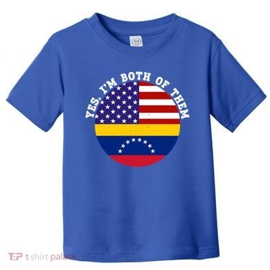Half American Half Venezuela Usa Flag Cool Gift Toddler T-Shirt