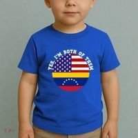 Half American Half Venezuela Usa Flag Cool Gift Toddler T-Shirt thumb 2