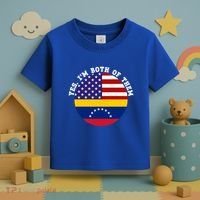 Half American Half Venezuela Usa Flag Cool Gift Toddler T-Shirt thumb 3