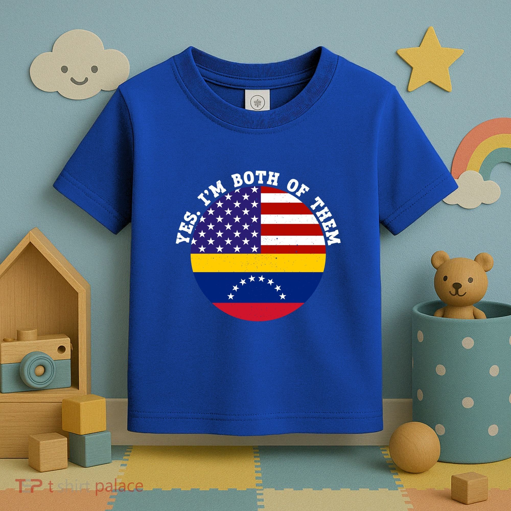 Half American Half Venezuela Usa Flag Cool Gift Toddler T-Shirt