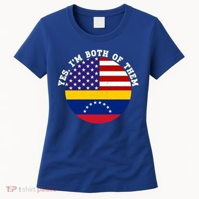 Half American Half Venezuela Usa Flag Cool Gift Women's T-Shirt