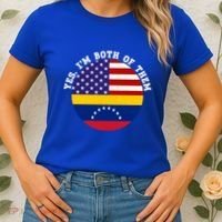 Half American Half Venezuela Usa Flag Cool Gift Women's T-Shirt thumb 2