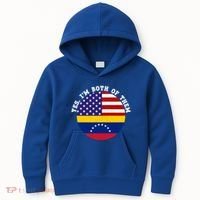 Half American Half Venezuela Usa Flag Cool Gift Kids Hoodie thumb 0