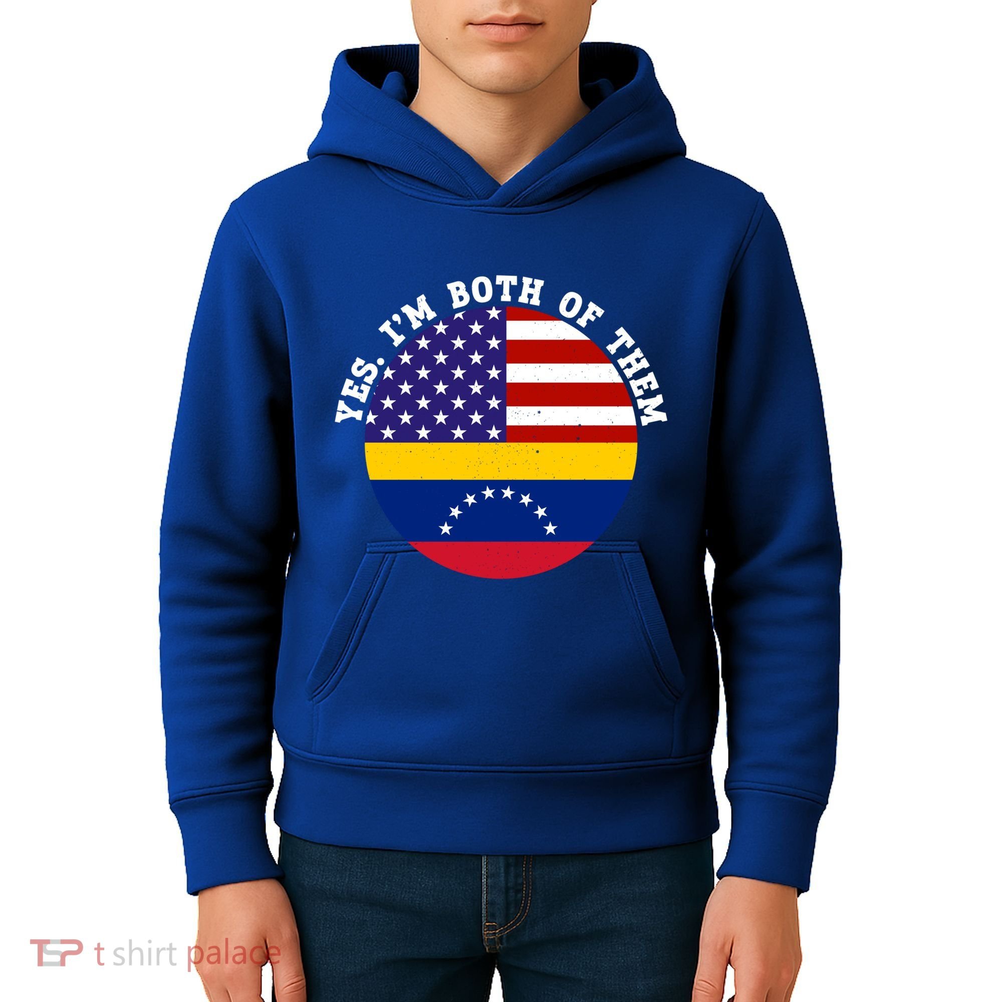 Half American Half Venezuela Usa Flag Cool Gift Kids Hoodie