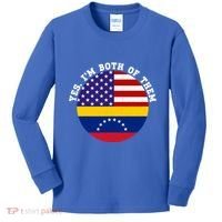 Half American Half Venezuela Usa Flag Cool Gift Kids Long Sleeve Shirt thumb 0