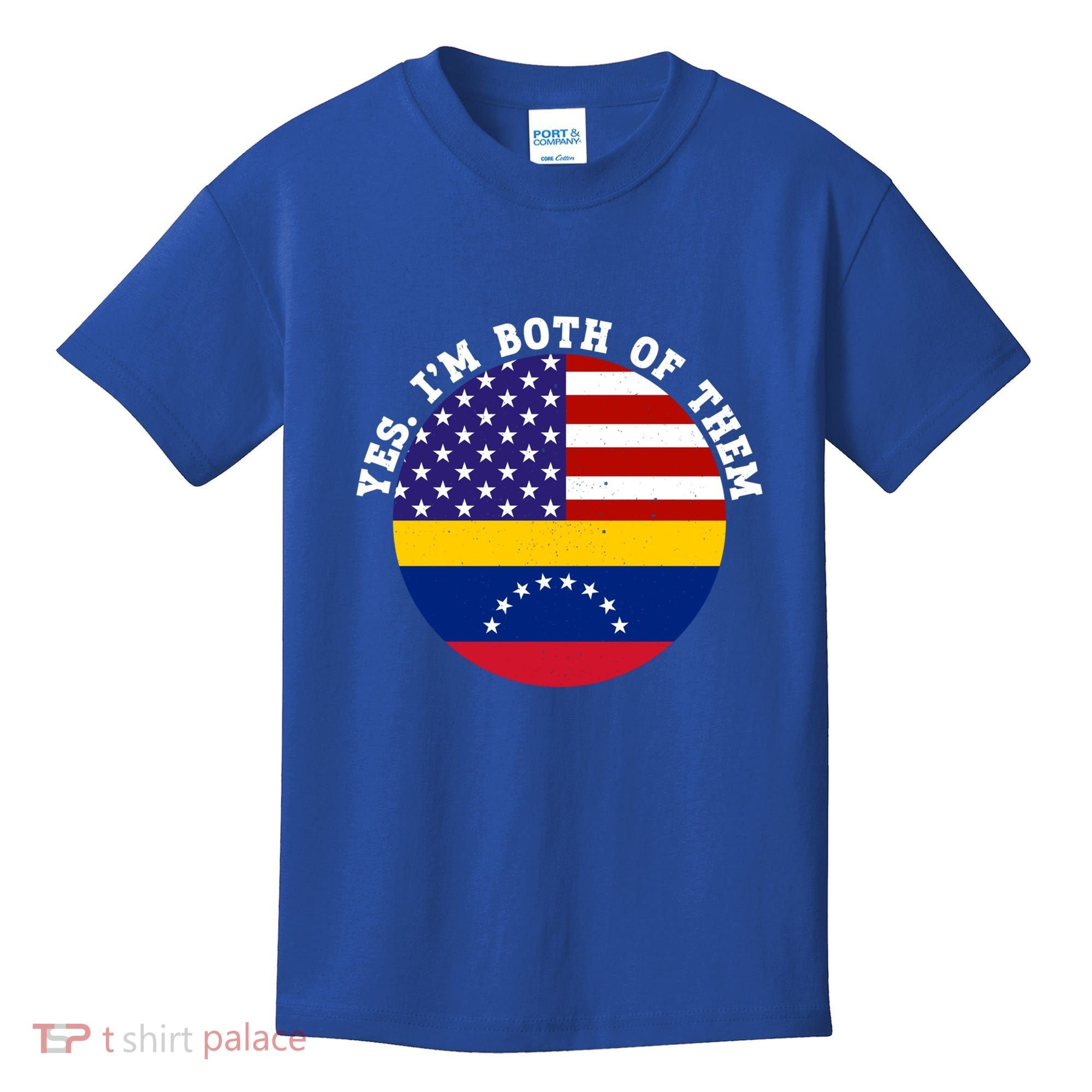 Half American Half Venezuela Usa Flag Cool Gift Kids T-Shirt
