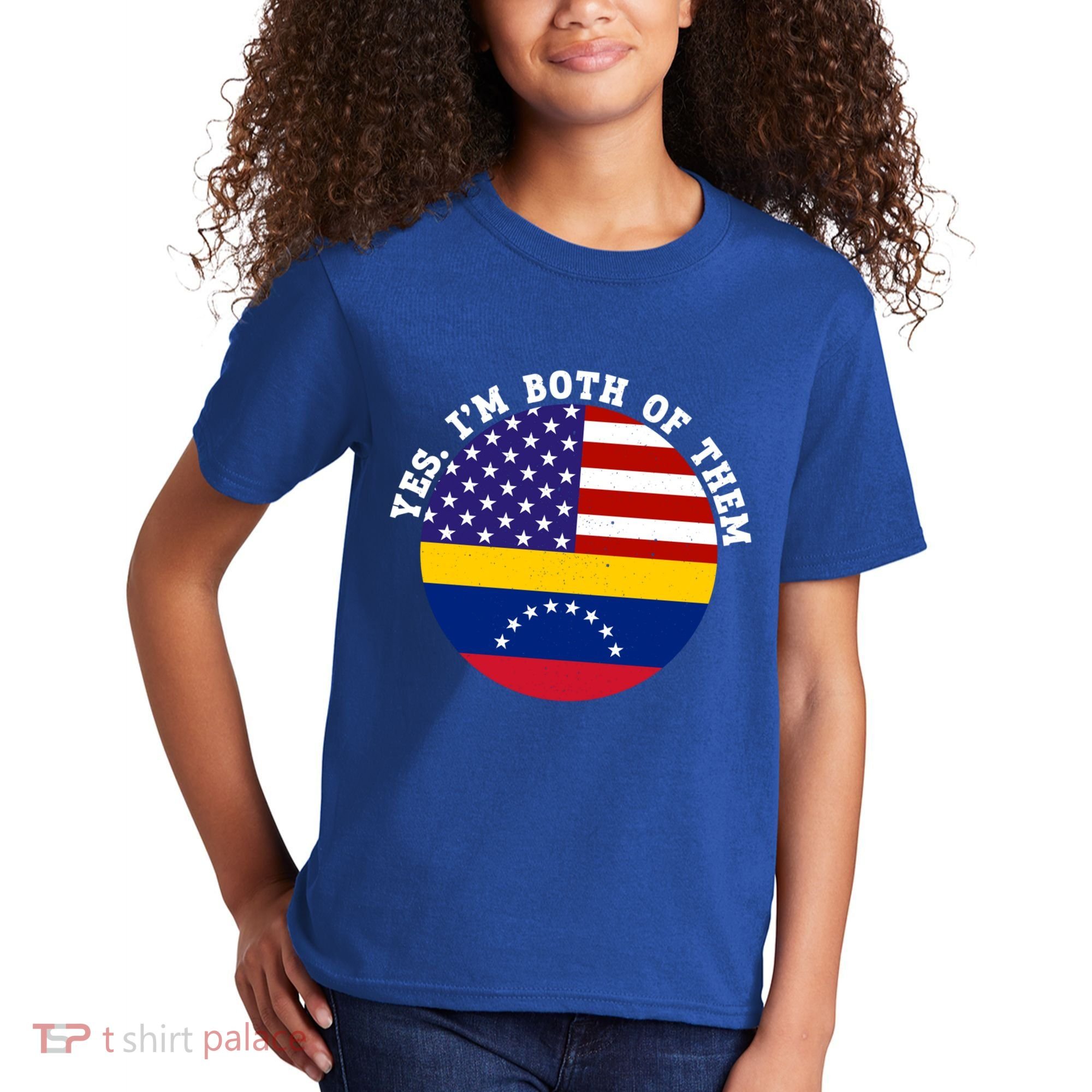 Half American Half Venezuela Usa Flag Cool Gift Kids T-Shirt