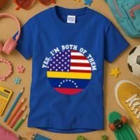 Half American Half Venezuela Usa Flag Cool Gift Kids T-Shirt thumb 3