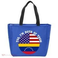 Half American Half Venezuela Usa Flag Cool Gift Tote Bag thumb 0