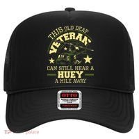 Hear A Huey A Mile Away Helicopter Pilot Vietnam Veteran Hat thumb 0