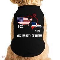Half American Half Dominican Flag Combined Rd Usa Pride Meaningful Gift Doggie Tank thumb 0