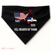 Half American Half Dominican Flag Combined Rd Usa Pride Meaningful Gift USA-Made Doggie Bandana thumb 0
