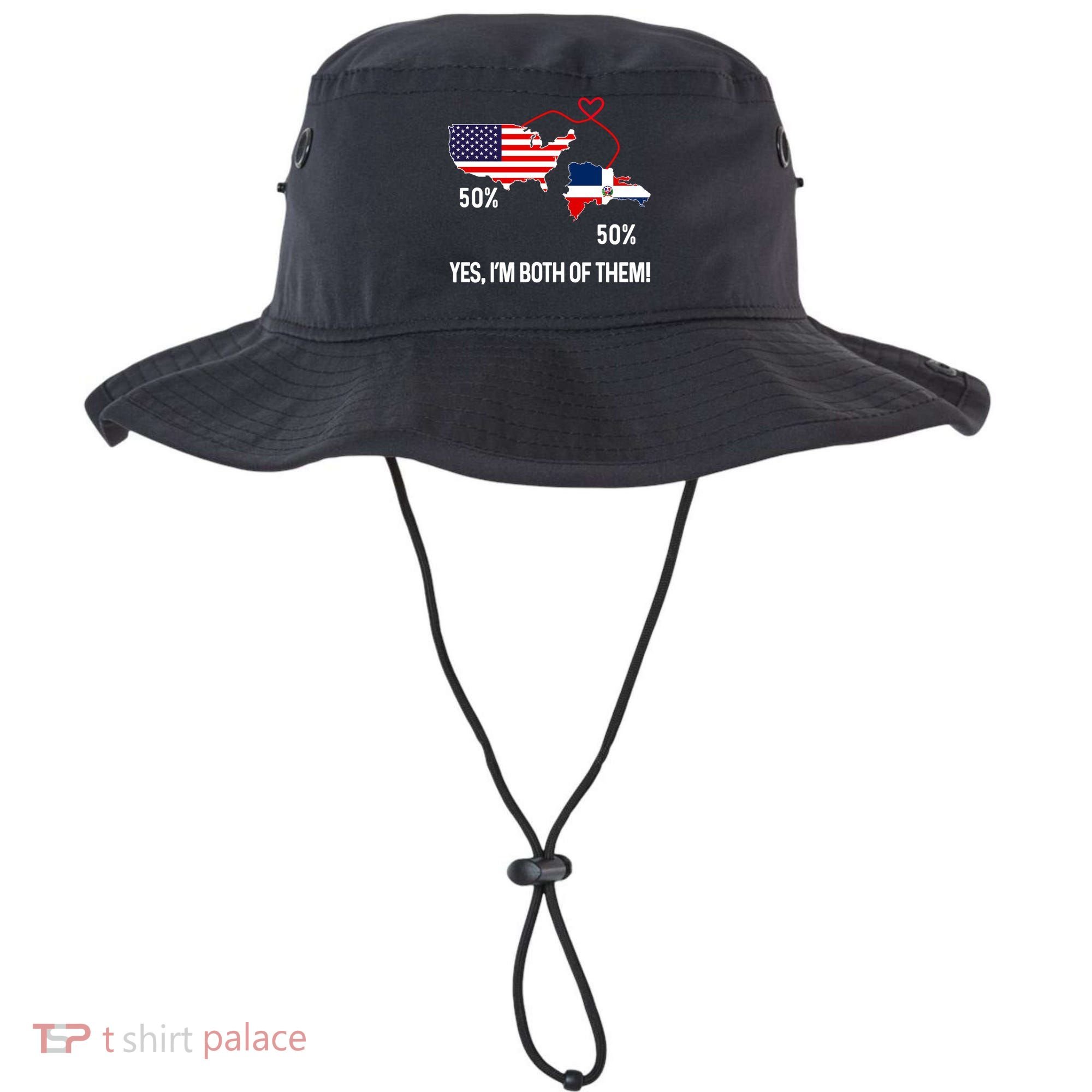 Half American Half Dominican Flag Combined Rd Usa Pride Meaningful Gift Bucket Hat