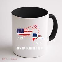 Half American Half Dominican Flag Combined Rd Usa Pride Meaningful Gift Coffee Mug thumb 1