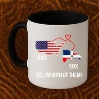 Half American Half Dominican Flag Combined Rd Usa Pride Meaningful Gift Coffee Mug thumb 2