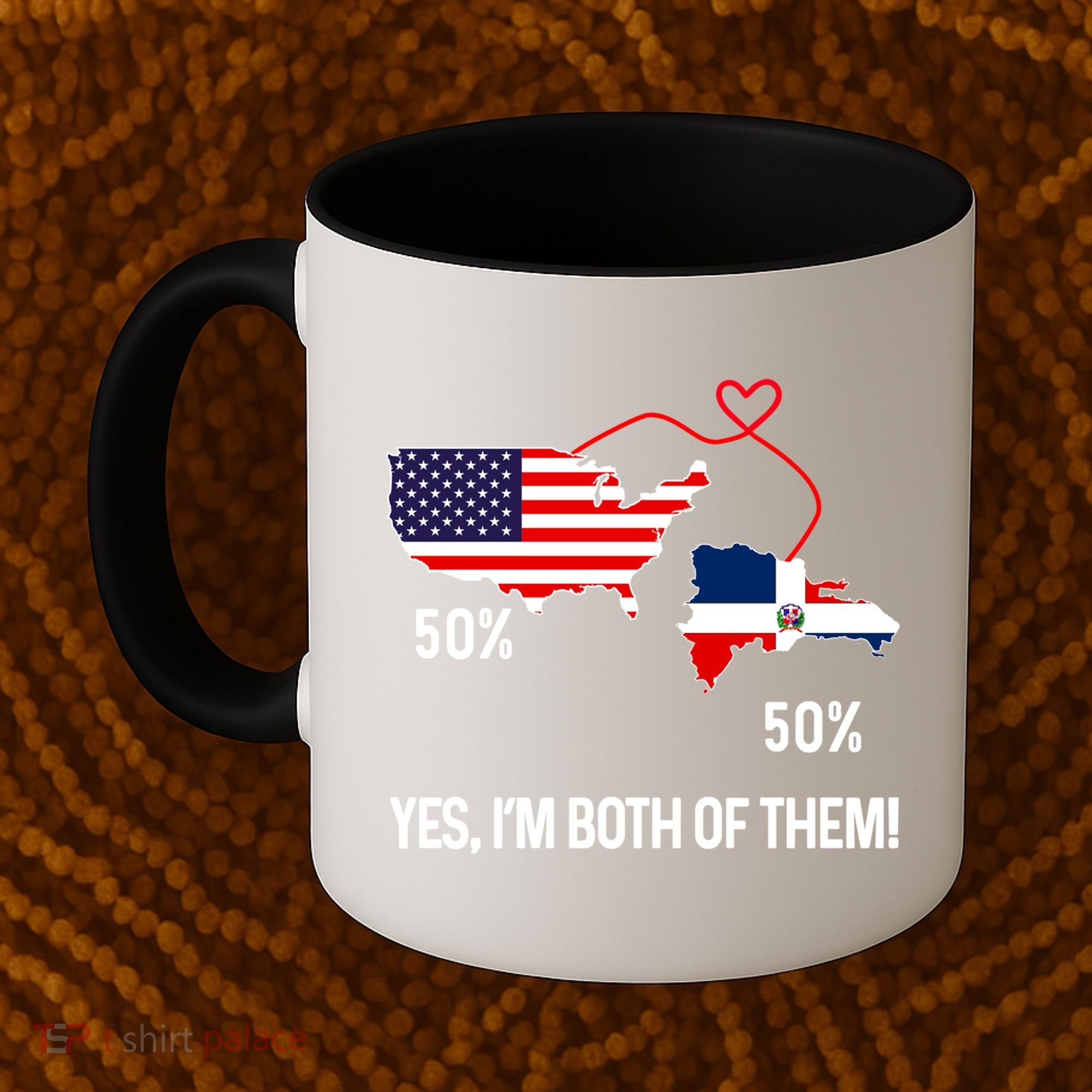 Half American Half Dominican Flag Combined Rd Usa Pride Meaningful Gift Coffee Mug