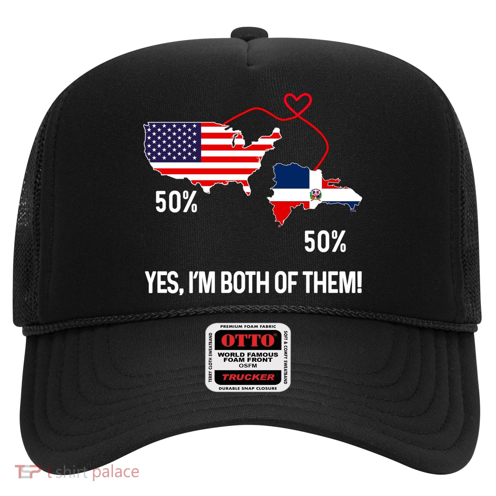 Half American Half Dominican Flag Combined Rd Usa Pride Meaningful Gift Hat