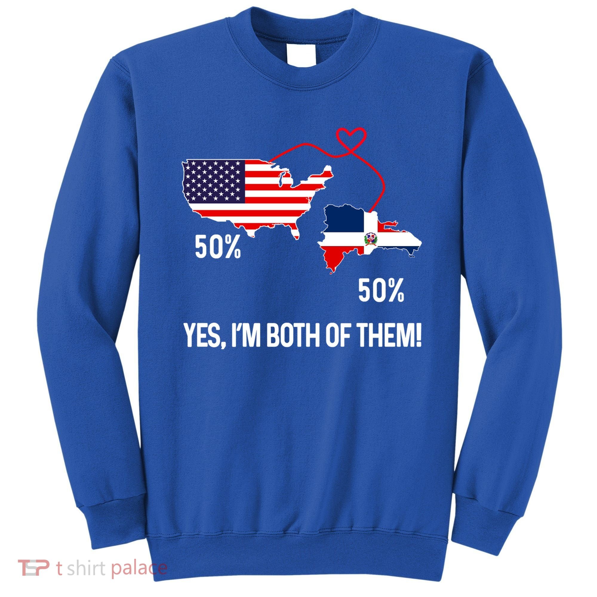Half American Half Dominican Flag Combined Rd Usa Pride Meaningful Gift Sweatshirt