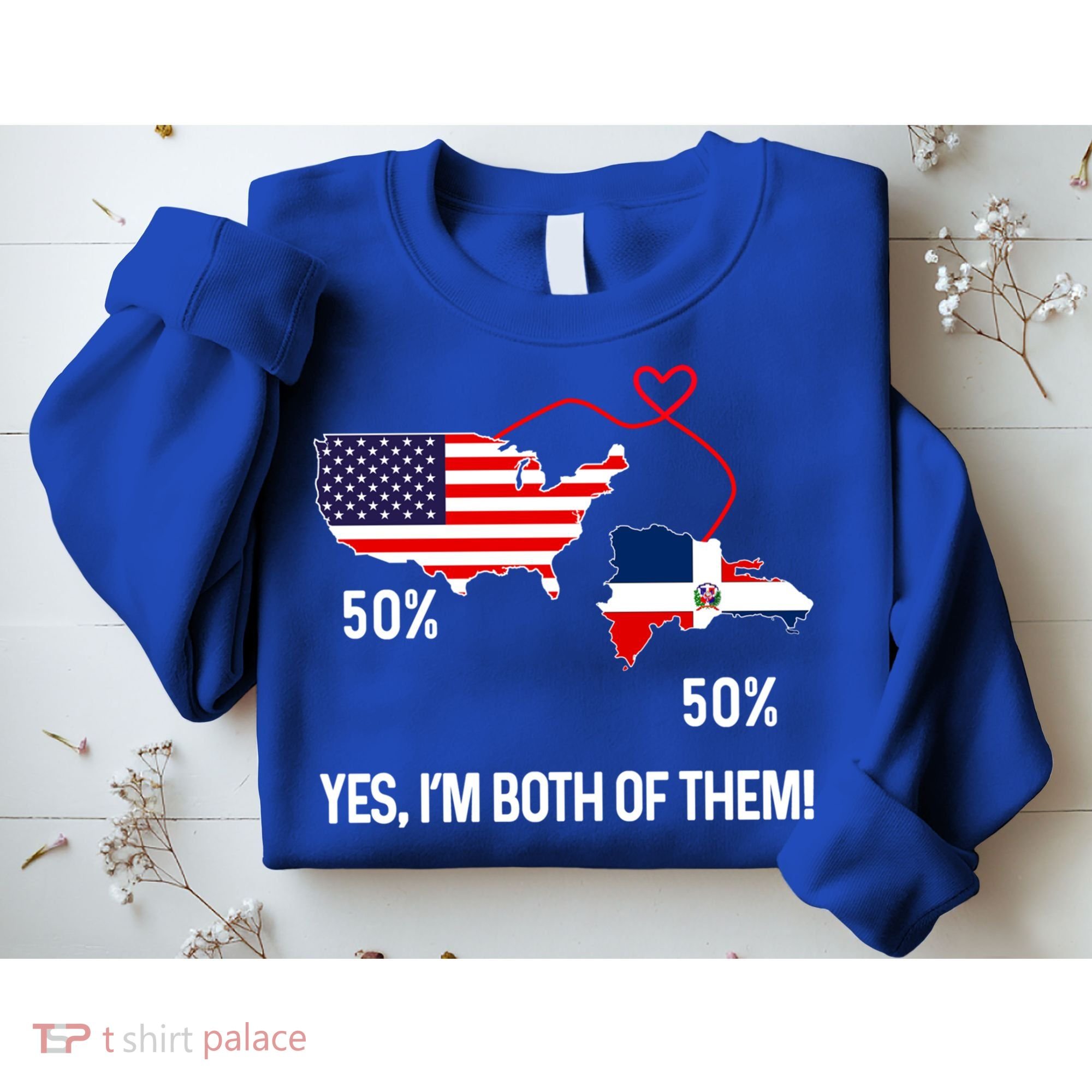 Half American Half Dominican Flag Combined Rd Usa Pride Meaningful Gift Sweatshirt