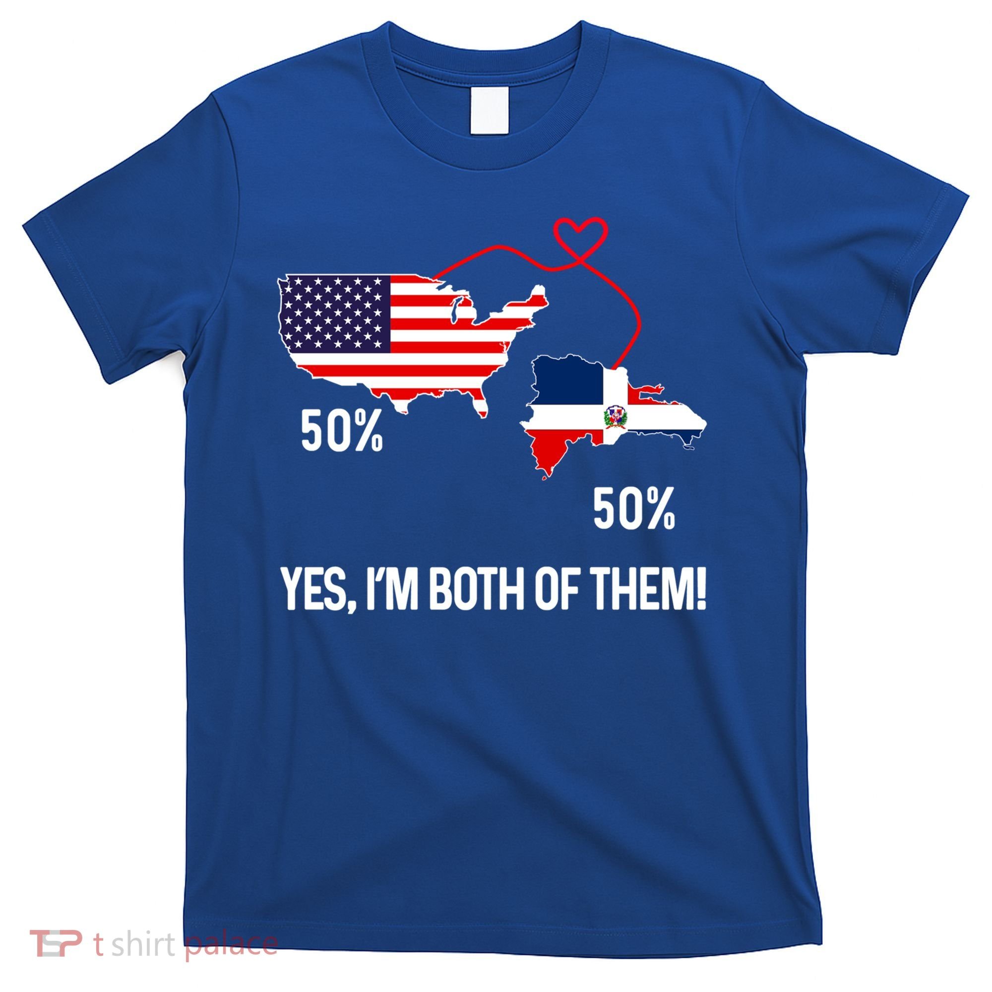 Half American Half Dominican Flag Combined Rd Usa Pride Meaningful Gift T-Shirt