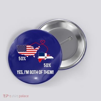 Half American Half Dominican Flag Combined Rd Usa Pride Meaningful Gift Button