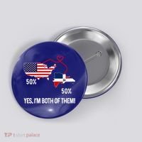 Half American Half Dominican Flag Combined Rd Usa Pride Meaningful Gift Button thumb 0