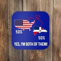 Half American Half Dominican Flag Combined Rd Usa Pride Meaningful Gift Coaster thumb 0