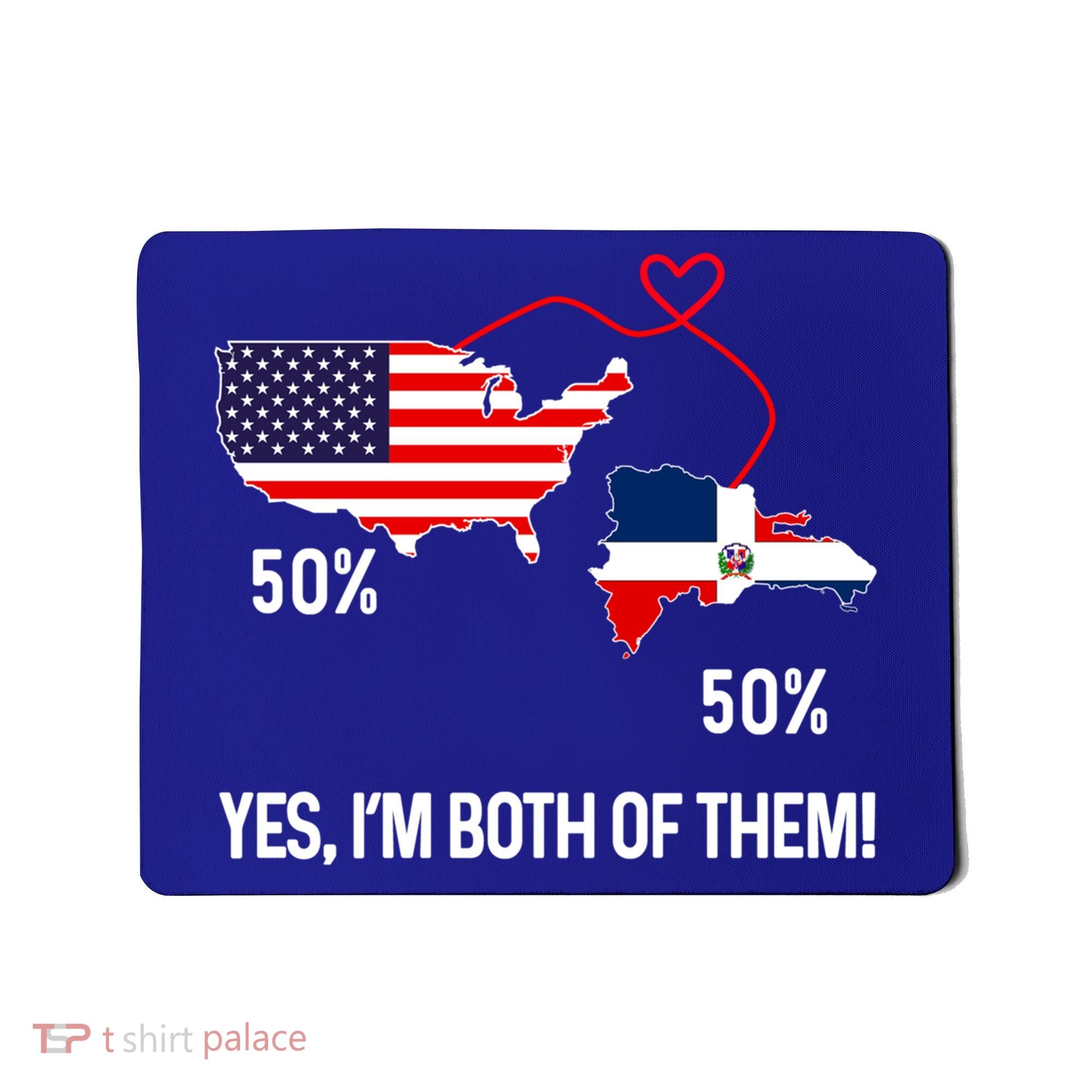 Half American Half Dominican Flag Combined Rd Usa Pride Meaningful Gift Mousepad