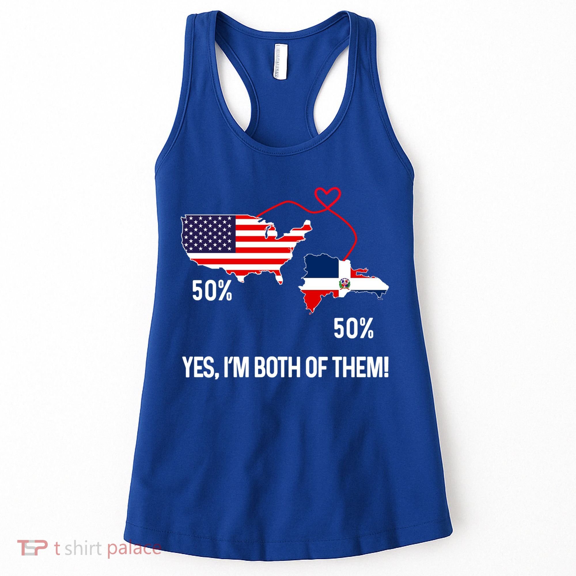 Half American Half Dominican Flag Combined Rd Usa Pride Meaningful Gift Women's Tank Top