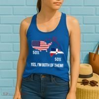 Half American Half Dominican Flag Combined Rd Usa Pride Meaningful Gift Women's Tank Top thumb 2