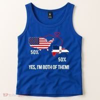 Half American Half Dominican Flag Combined Rd Usa Pride Meaningful Gift Tank Top thumb 2