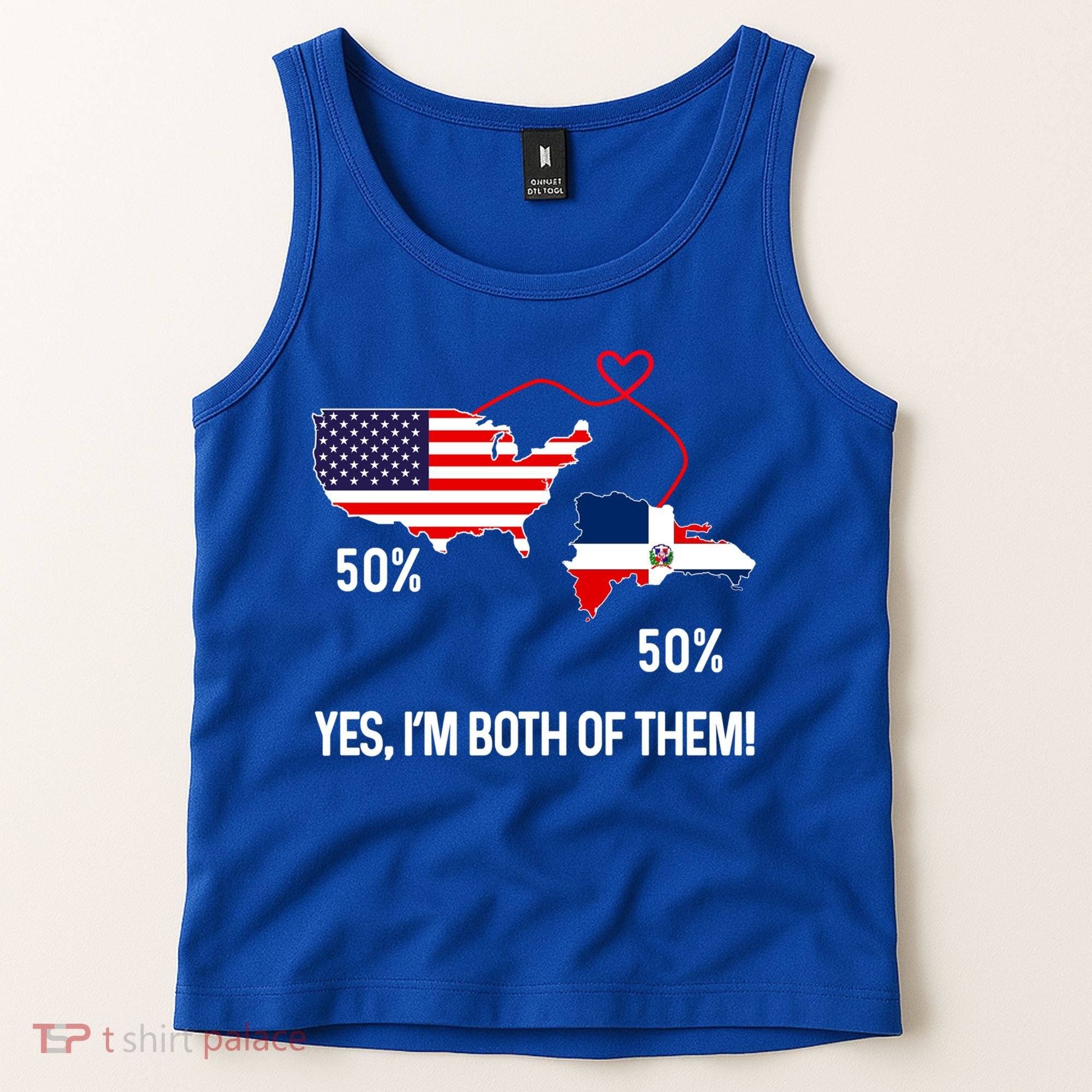 Half American Half Dominican Flag Combined Rd Usa Pride Meaningful Gift Tank Top