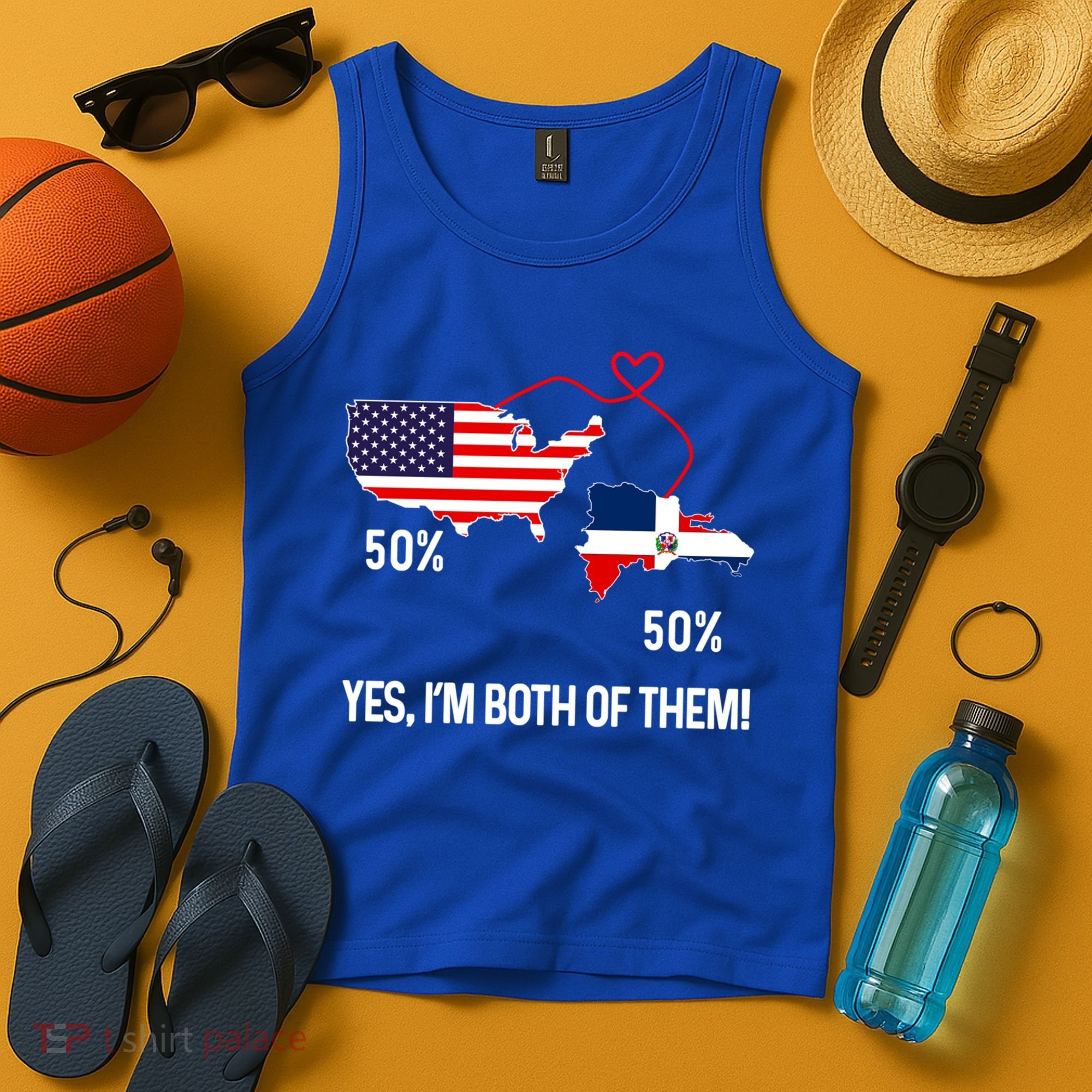 Half American Half Dominican Flag Combined Rd Usa Pride Meaningful Gift Tank Top