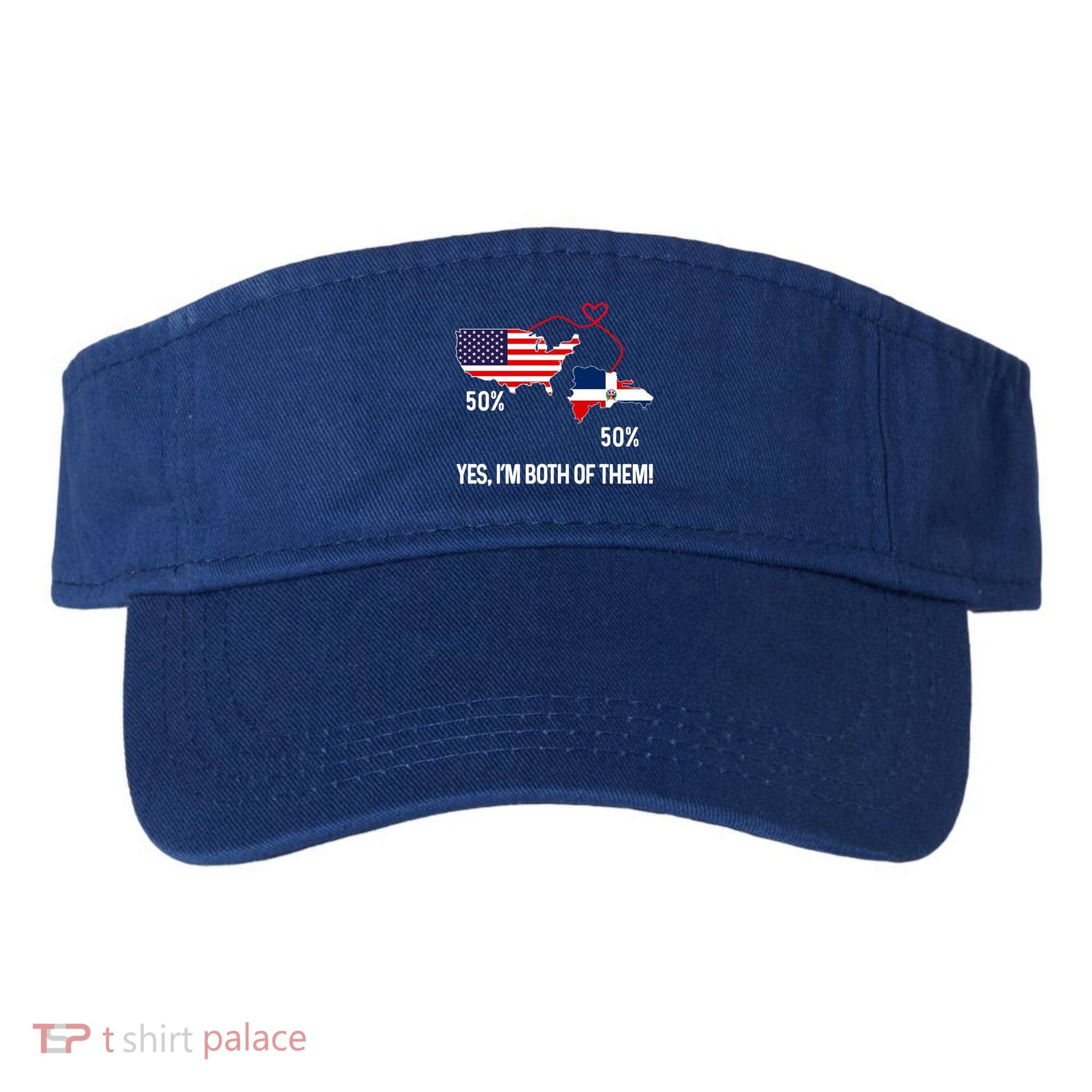 Half American Half Dominican Flag Combined Rd Usa Pride Meaningful Gift Visor
