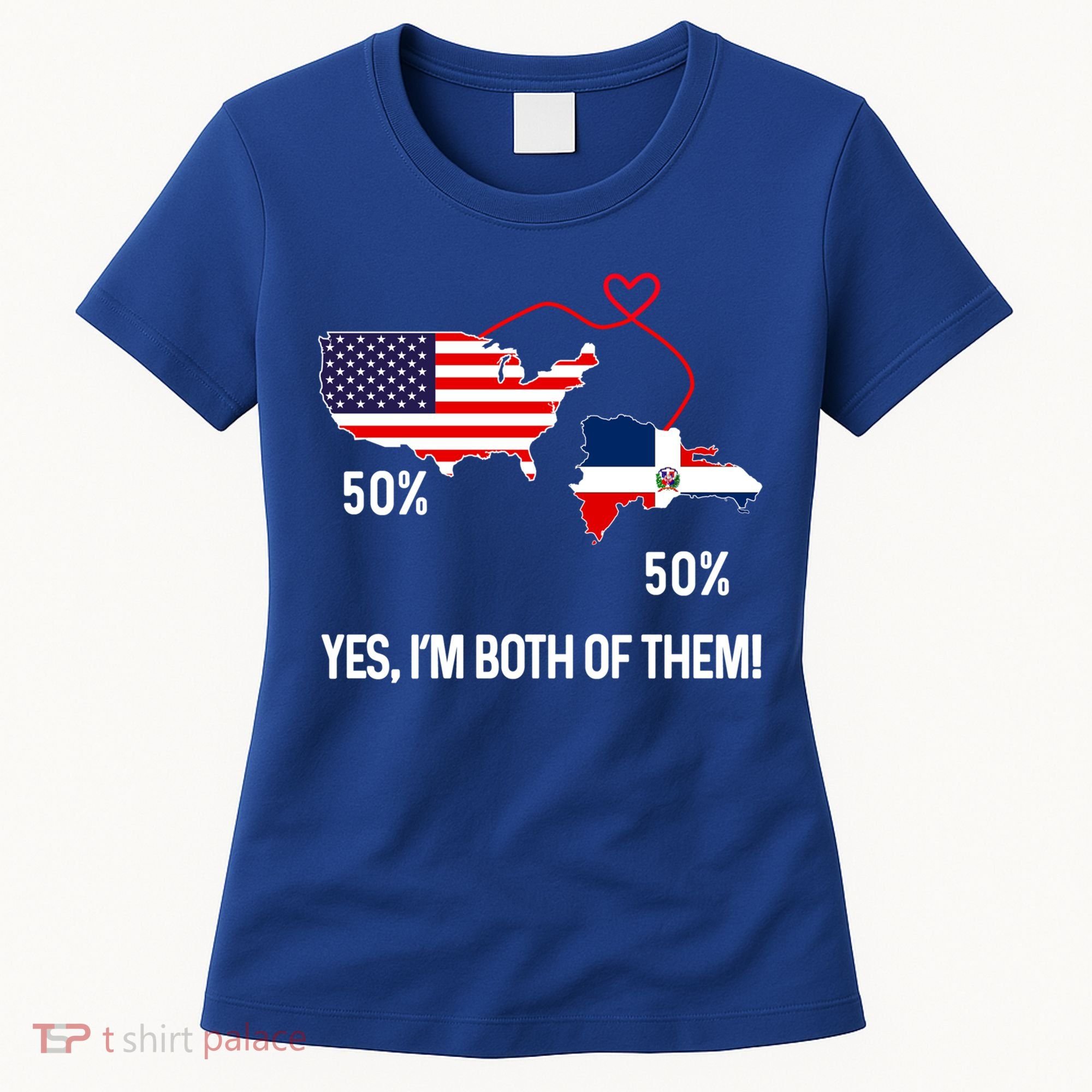 Half American Half Dominican Flag Combined Rd Usa Pride Meaningful Gift Women's T-Shirt