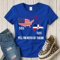 Half American Half Dominican Flag Combined Rd Usa Pride Meaningful Gift Women's T-Shirt thumb 3