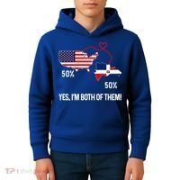 Half American Half Dominican Flag Combined Rd Usa Pride Meaningful Gift Kids Hoodie thumb 4
