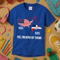 Half American Half Dominican Flag Combined Rd Usa Pride Meaningful Gift Kids T-Shirt thumb 3