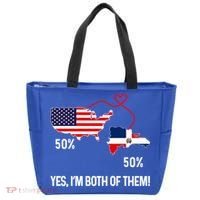 Half American Half Dominican Flag Combined Rd Usa Pride Meaningful Gift Tote Bag thumb 0