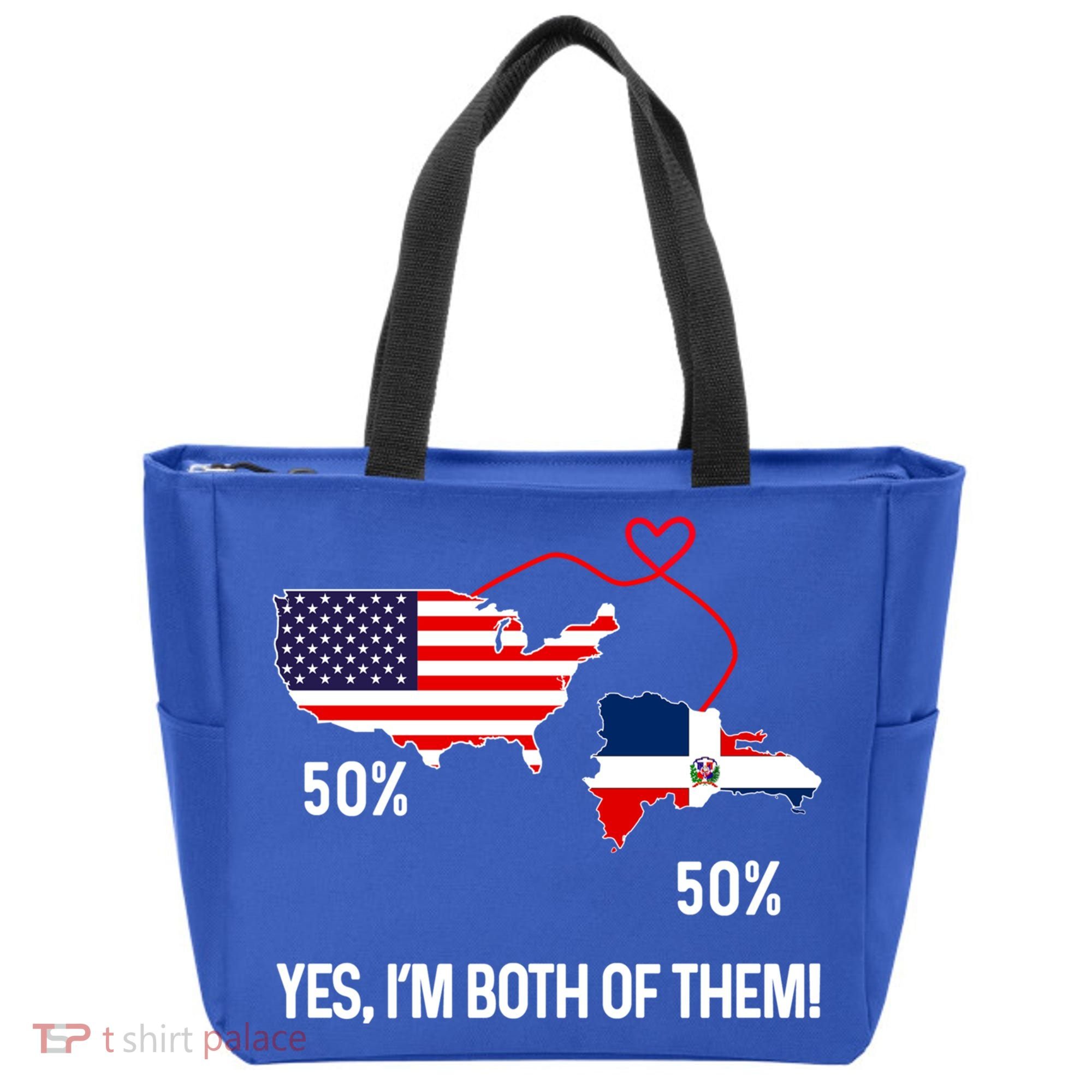 Half American Half Dominican Flag Combined Rd Usa Pride Meaningful Gift Tote Bag