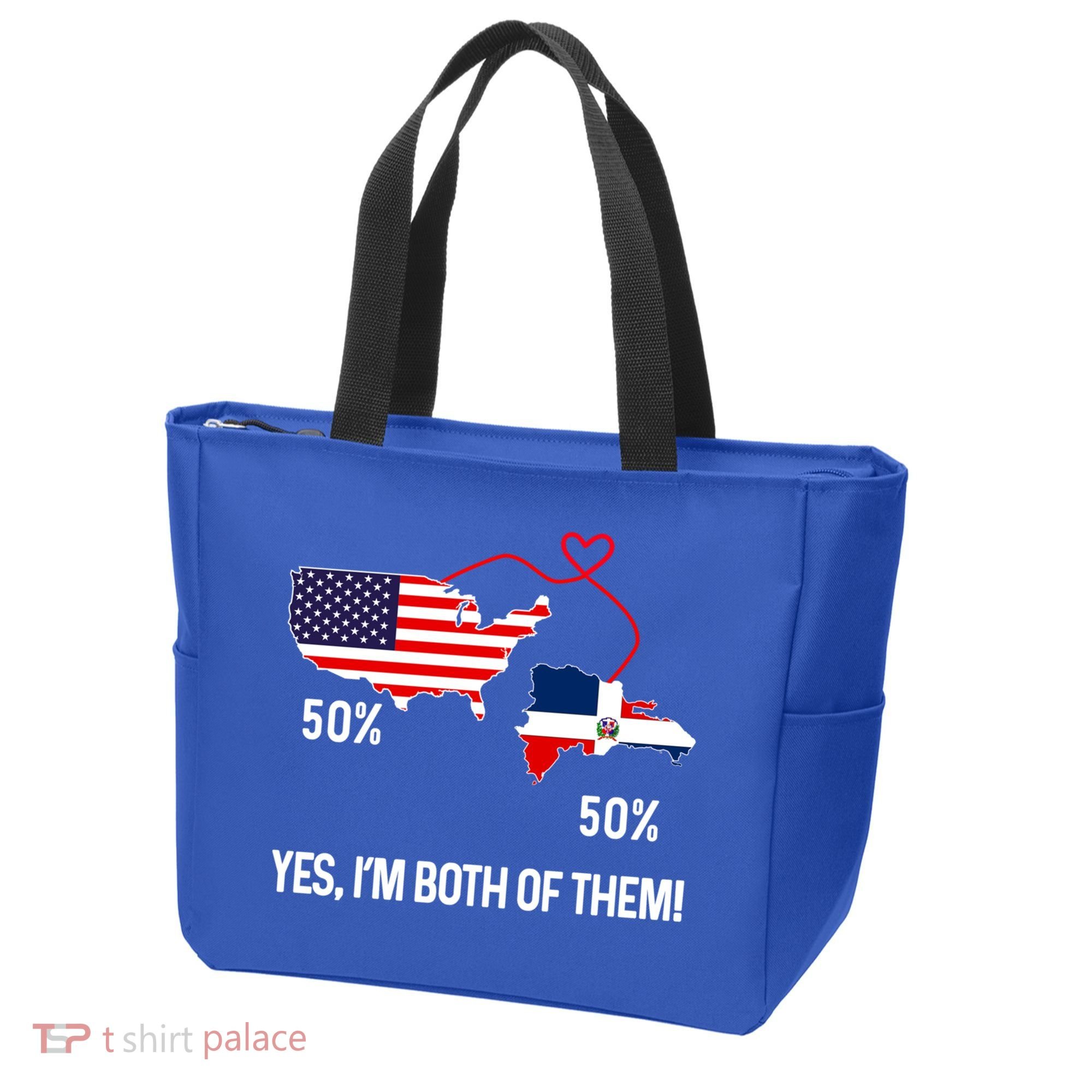 Half American Half Dominican Flag Combined Rd Usa Pride Meaningful Gift Tote Bag