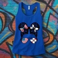 Half American Half Dominican Usa Dominica Flag Patriot Gift Women's Tank Top thumb 3