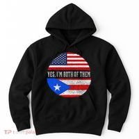 Half American Half Puerto Rican USA Flag Puerto Rico DNA Hoodie thumb 0