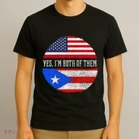Half American Half Puerto Rican USA Flag Puerto Rico DNA T-Shirt thumb 3