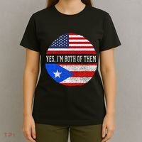 Half American Half Puerto Rican USA Flag Puerto Rico DNA T-Shirt thumb 4
