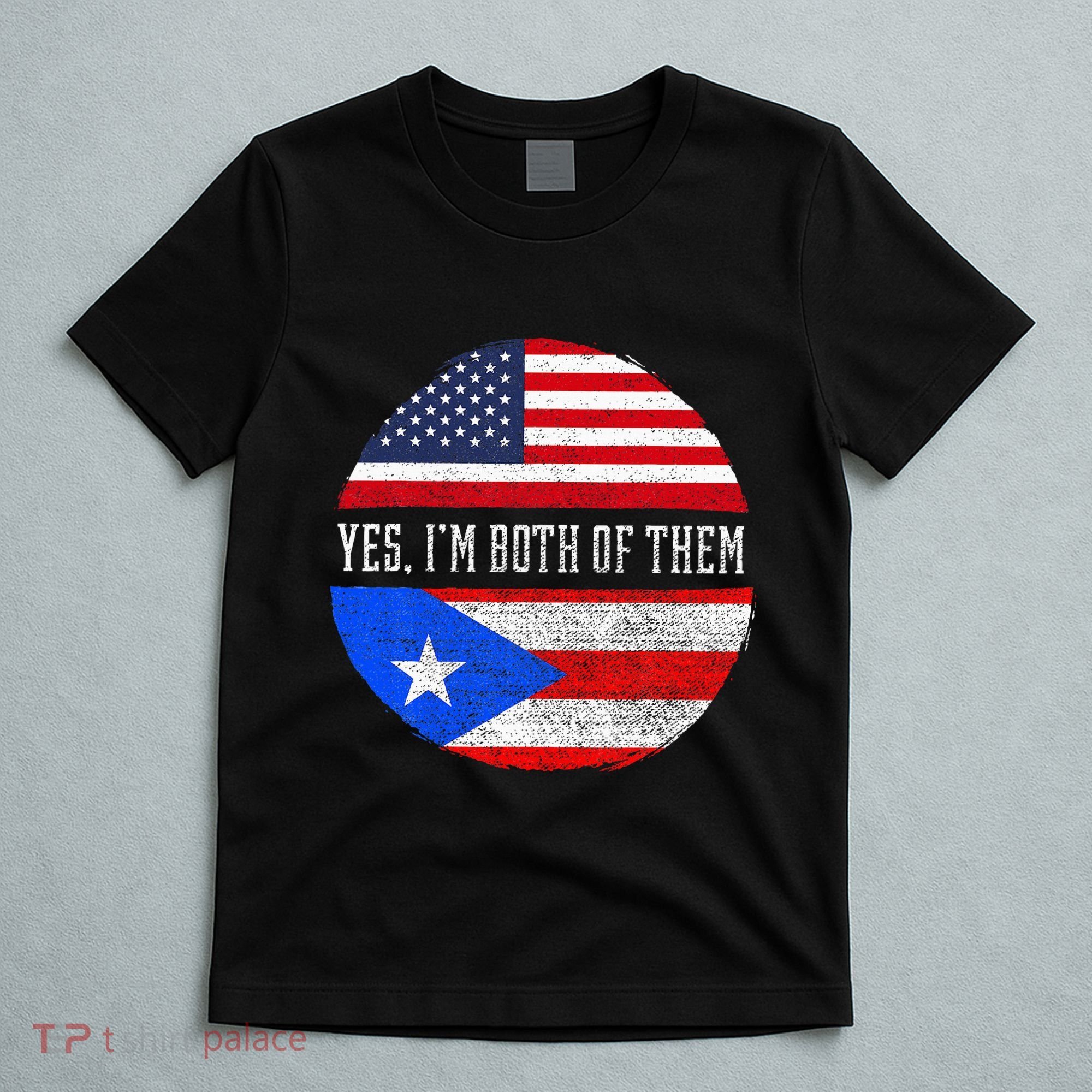 Half American Half Puerto Rican USA Flag Puerto Rico DNA T-Shirt